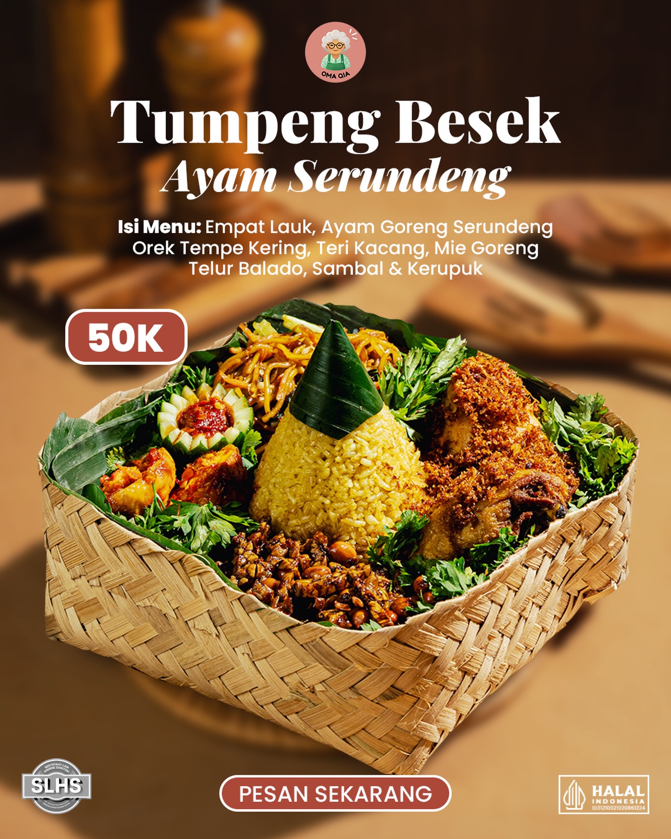 Siap gelar acara besar tanpa ribet? 🎉
Tumpeng Besek dari Dapur Omaqia jadi solusi praktis & elegan untuk berbagai acara.
Porsi pas, tampilan rapi, rasa terjamin—cocok untuk kantor, syukuran, hingga event spesial.

✨ Tinggal pesan, acara langsung beres!
📩 DM Oma sekarang & amankan tanggal acaramu.

#cateringspesial #dapuromaqia #cateringjakarta #cateringmurah #cateringfreeongkir